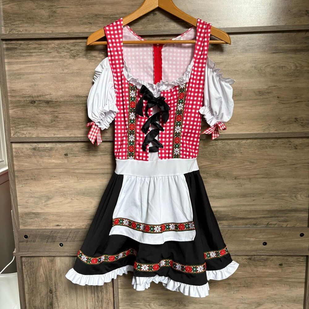 Spirit Halloween Oktoberfest Bavarian Beer Garden Babe Costume Dress Women's M
